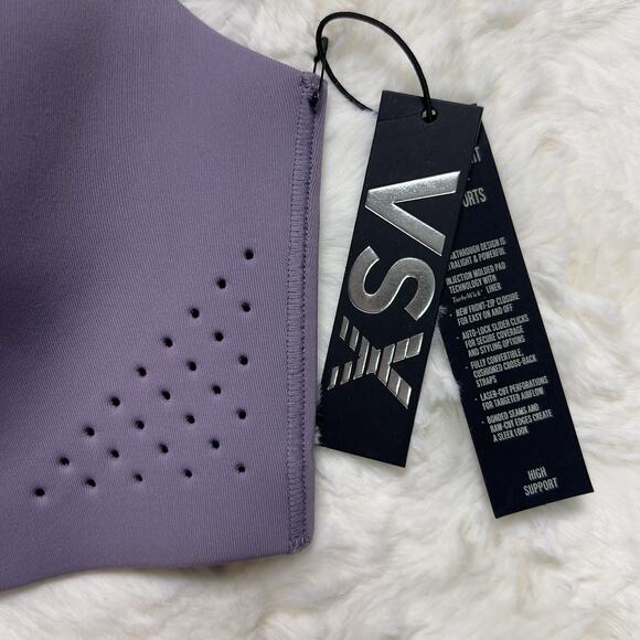 Victoria’s Secret Lilac Featherweight Max Sports Bra Zip Strappy Back 34DDD - Picture 5 of 5